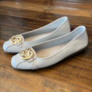 Aerosoles Off White Ballet Flats Gold Buckle